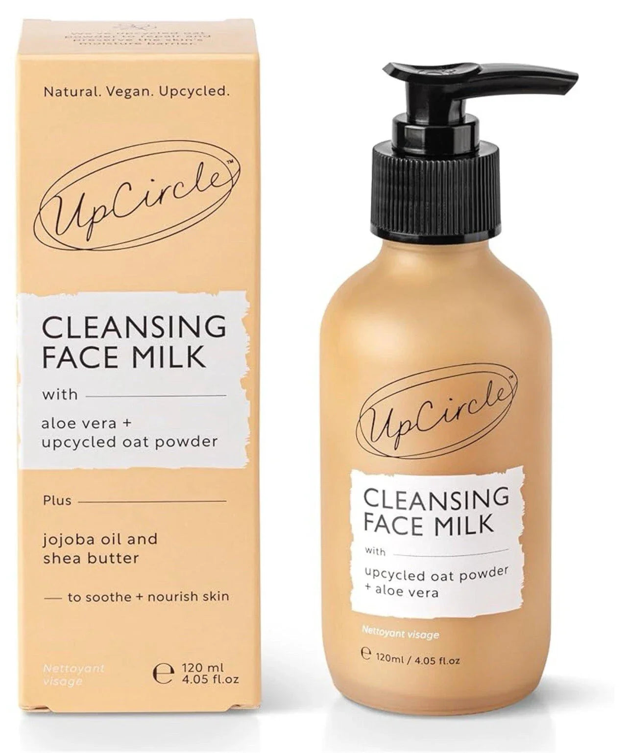UPCIRCLE Cleansing Face Milk with Aloe Vera + Oat Powder 4.05oz