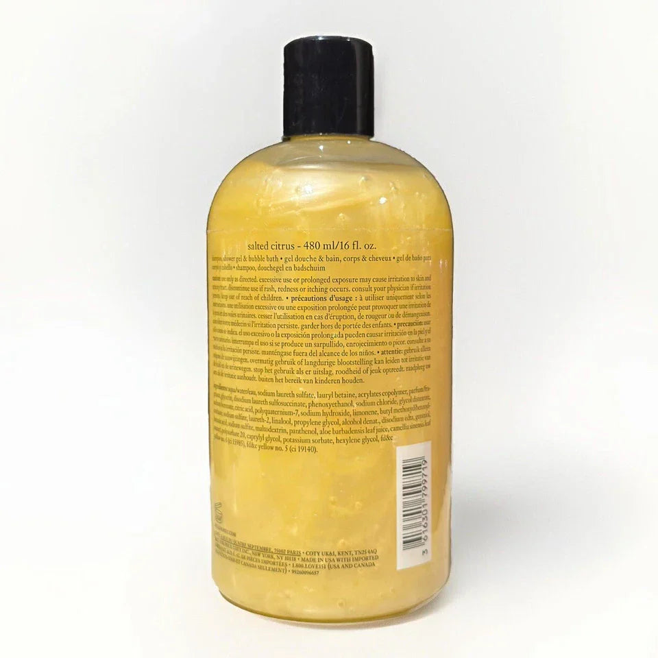 Philosophy Salted Citrus Shampoo, Shower Gel & Bubble Bath 16 Oz