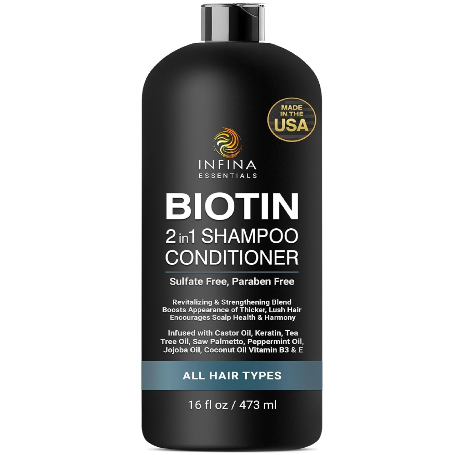 INFINA ESSENTIALS Biotin 2-in-1 Shampoo and Conditioner for Men & Women
